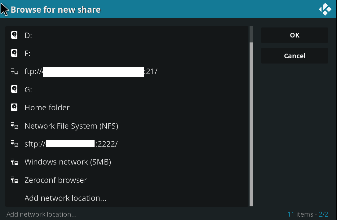 Ajouter une source Kodi